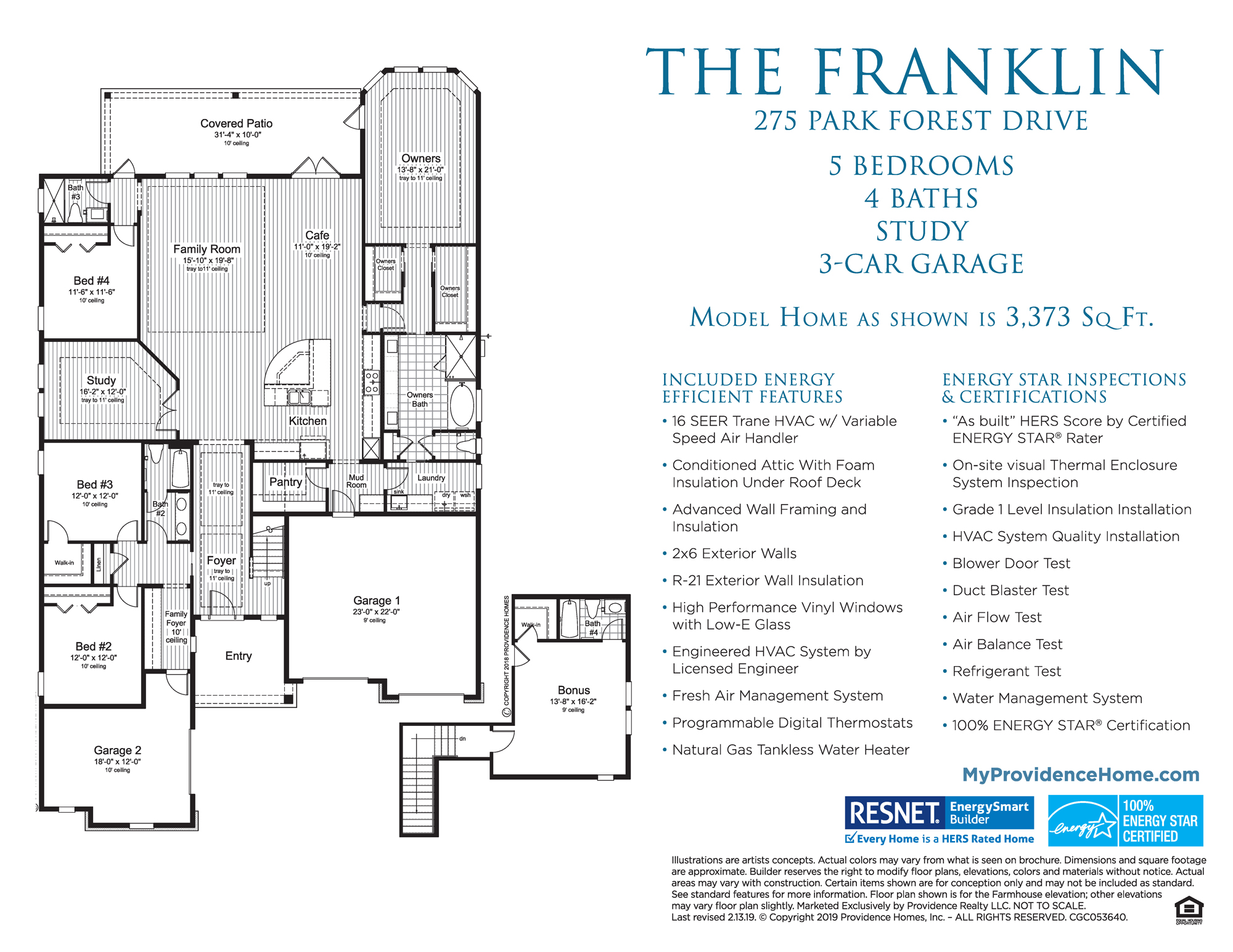 Floor Plan CO132 Franklin Model Brochure 2.18.2019